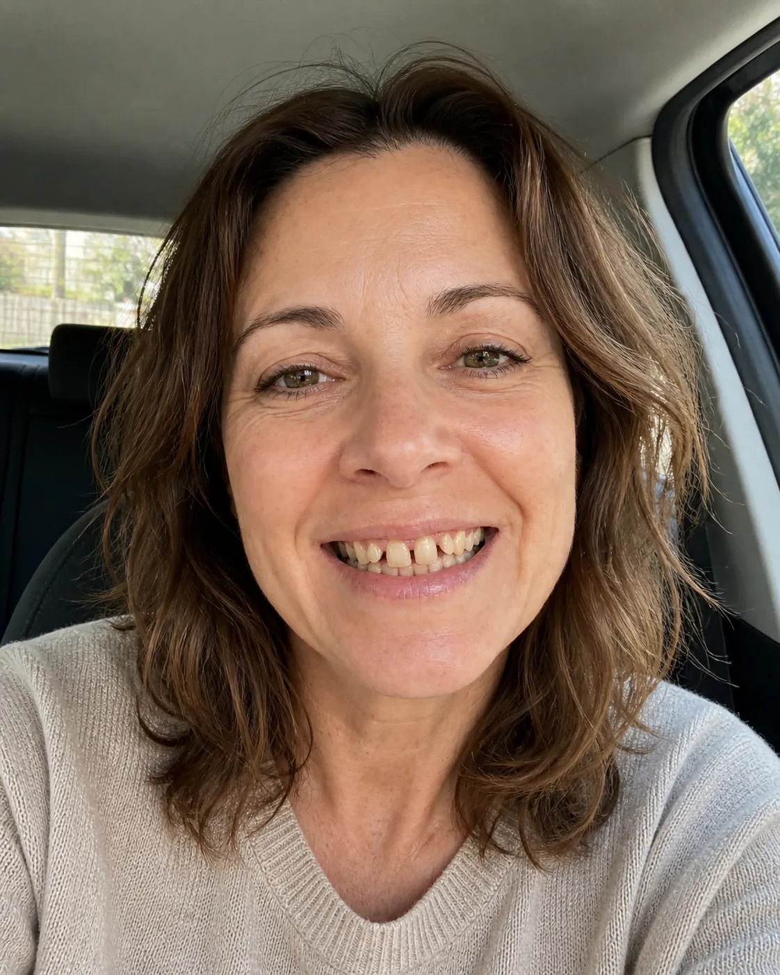 Patient selfie before treatment